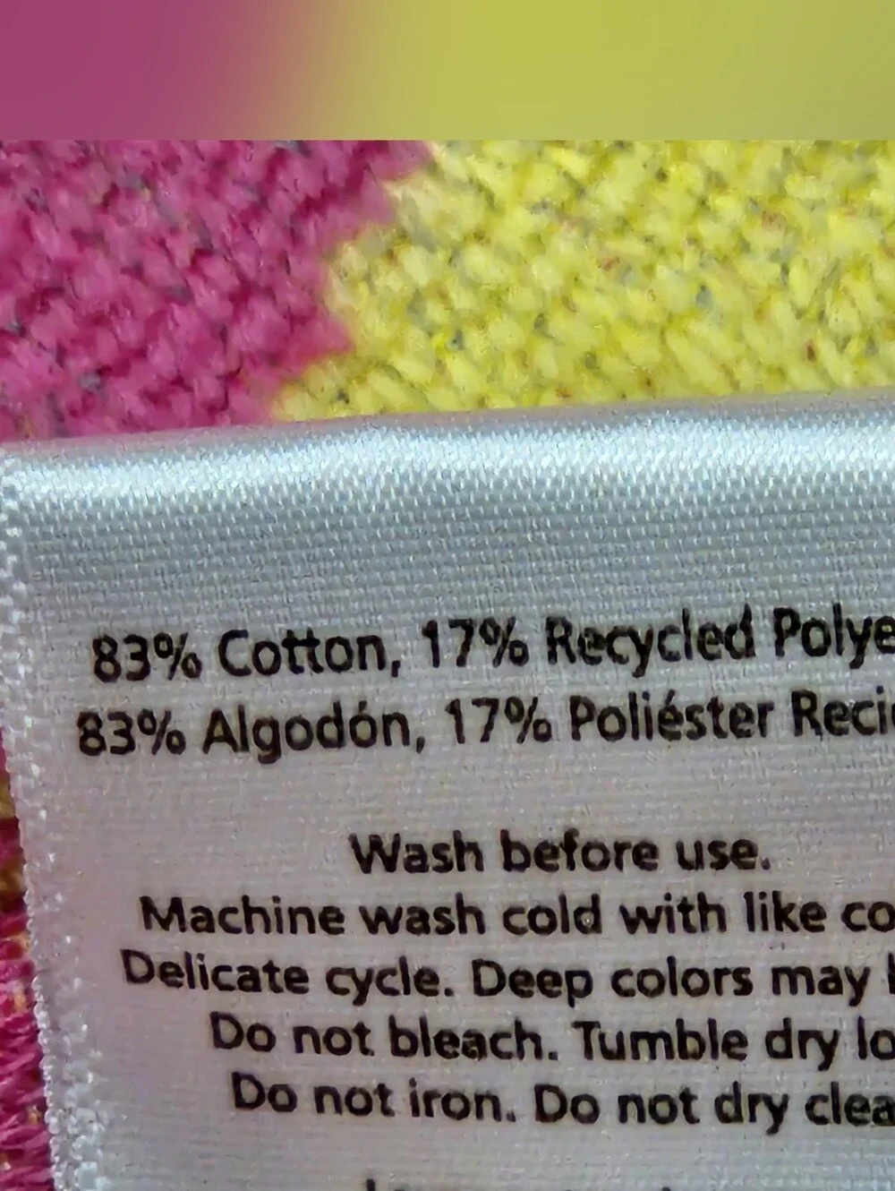 Towel Bright Pink and Yellow Geometric Beach Towel Unbranded New Without Tags #2